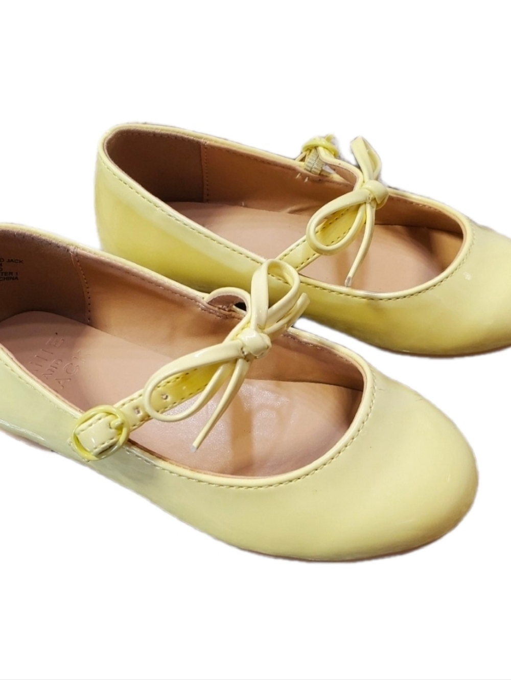 Janie and Jack Little Girls Yellow Mary Jane Ballet Flats 9